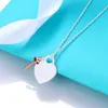 Original 925 Silver Love Collier Charme Coeur Pendant Collier Key Femmes DIY COEUR COME BIELLIE CADEAU CADE CAVILE GA1208