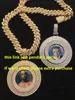 Iced out Customized High Quality Round Spin solid pendant Diameter 65mm Big Size Hip hop personality Photo Memory Wholesale jewelry picture necklace