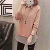 New Women Clothes Spring Autumn Shirt Knit Pullover Sweater Two-Piece Sweater Women Casual Loose Large Size Shirt Bottoming Tops X0721
