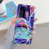 Laser Gradient Marble Phone Cases For Samsung S21 S20 FE S10 S9 Plus A52 A72 A51 A71 A50 Note 20 10 Ring Soft Back Cover