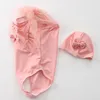 1-6 ans maillots de bain bébé filles une pièce dos dentelle enfants maillots de bain infantile maillot de bain fille enfants été Bikini 210417
