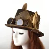 خمر steampunk لوليتا أعلى قبعة الرجعية الشرير للجنسين نظارات فيدورا هالوين تأثيري القبعات