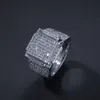 New Popular Hip Hop Style Rap Mens Ring Gold Silver Plated Micro Pave Brass Champion Rings
