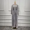 Etniska Kläder Kvinnor Mode Muslim Satser 3 Piece Matchande Outfit Ärmlös Klänning Wrap Kjol Batwing Kimono Open Abaya Dubai Arab Turkey Au