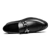 Designer italien Mode Homme Chaussures plates Décoration en métal Mocassins Slip-on Coiffeur Casual Hommes Chaussures noires grande taille: US6.5-US10