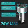 76W PPS PD PD QC 3 USB Metal Chargeur de voiture rapide pour iPhone 12 Xiaomi Samsung Huawei P40 5A Super Charge SFCP OnePlus Dash AFC QC3.0