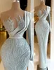 2022 Plus Größe Arabisch Aso Ebi Luxuriöse Mantel Sexy Prom Kleider Perlen Kristalle Abend Formale Party Zweite Empfang Kleider Kleid ZJ223