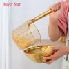 Easy Used Kitchen Golden Cook ware Stainless steel food filter Noodle Colander Soup French fries foods Cooking Basket strainer 210626