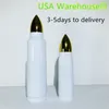 Lokaal magazijn! 500 ml sublimatie bullet tumbler rvs tuimelaar waterfles vacuüm geïsoleerde beker reizen mok dubbele muur mok water fles usa warehouse