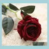 Decorative Wreaths Festive Supplies Garden 10Pcslot Wedding Decorations Real Touch Material Artificial Rose Bouquet Home Party Fake Si