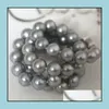 Beaded Neckor Pendants Jewelry 9-10mm Gray Natural Pearl Necklace 18Inch Womens Gift Bridal Drop Delivery 2021 UH1RN