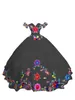 2022 빈티지 화이트 꽃 수 놓은 웨딩 드레스 숄더 슈틴 큰 활 가운 가운 코르셋 신부 드레스 멕시코 스타일