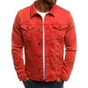 Vestes en jean solides Denim hommes mode automne vestes minces hommes décontracté Denim manteau col rabattu Streetwear T200606260K