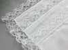 25 cm branco laço fino lenço toalha de algodão mulher casamento presente de casamento decoração pano guardanapo diy liso em branco dar376