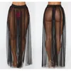 Kvinnors badkläder spetsbikini täcker ren seethrough strand mini wrap elastic hög midje kjol delad silt sarong pareo sarongs9013537
