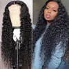 Ishow 10 12 14 16 18 18 INCH 30 32 34 36 38 40INCH MÄNNISK HAIRWIGS YAKI RÄTT KINKY CURLY VATTEN Lös djupt kroppsspets framkärna för kvinnor alla åldrar naturlig färg