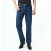 Jeans de cintura alta masculina preto tamanho grande estilo clássico calças jeans macho corte reto marido azul marido vintage cowboy calças homens
