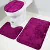 Maty do kąpieli Łazienka Mata Zestaw Dywaniki WC Flanel Anti Slip Carpets Dywany Domowa Pokrywa Pokrywa Pokój Dywan