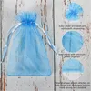 100PC / Lot Smycken Väska Bröllopsgåva Organza Väskor med Drawstring Packaging Pouches for Christmas Baby Shower Festival Paket