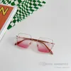 Fashion kids sunglasses girls vintage metals square frame eyeglasses kids gradient sunblock children beach holiday sunshades Q45021857661