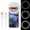 LED Selfie Light för iPhone XR XS 8 7 Samsung Ring Belysning Flash Lamp Kamera Fotografi med Retail Package