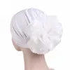 가을 겨울 여자 큰 꽃 Turban 모자 이슬람교 히 자브 스카프 탄성 천으로 머리 액세서리 모자 이슬람 Bonnet Chemo Beanie Hats
