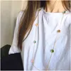 Fashion Four Leaf Clover Gold Blue Ottone Den Flowers Collana a sospensione per donne Giorni di design classico Designer Designer FOR5685715