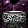 Bröllopsringar Men039s Werewolf Punk Rock Ring Norwegian Nordic Viking Wolf Knoted Winding 925 Thai Silver Finger For Male Gift4497977