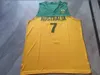 SJZL Custom Basketball Jersey Men Youth Femmes # 7 Aussie Eurolgue Joe Ingles Australie Équipe nationale Lycée Taille de retour S-2XL ou N'importe quel nom et numéro de maillot