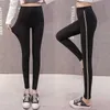 Slim Cotton Leggings Women Side Letter Webbing Stretch Fitness Leggings Pencil Pants Plump Female Clothing 211014