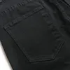 Novos jeans negros homens bordados flor rosa calças estrias apertadas macho rasgado calças na moda