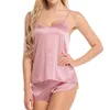 Shorts Sexy women Silk Pajama Sets Thin Camisole Sleepwear Solid Color Tank Top Nightclothes lingeries women sleepwear wXH25YJ4017664