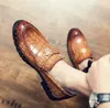 Designer Crocodile Shoes Business Oxford Leather Garnitur Mężczyźni Włoska Sukienka Formalna Sapato Społeczne Masculino Mariage