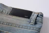 Mens Jeans nödställda rippade cyklist Slim Fit Motorcykelcyklister denim för män mode svarta byxor hip-hop jean