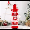 Festive Home GardenchristMasms Décorations Tricotés Christmas Christmas Snowflake Creative Er Table Bouteille Bouteille Sac Fournitures LXJ129 DROP Livraison