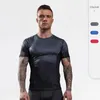 Maillots de course hommes T-Shirt imprimé dégradé chemises d'entraînement séchage rapide à manches courtes hauts Fitness casual Jogging SPortswear vêtements de sport