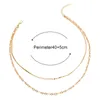 Pendant Necklaces Fashion Multi-layered Chain Necklace For Women Vintage Gold Coin Pearl Choker Sweater Party Jewelry Gift