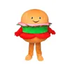 Costume della mascotte dell'hamburger di Halloween Personaggio a tema anime dei cartoni animati di alta qualità Formato adulto Natale Carnevale Festa di compleanno Fancy Dres