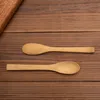 13,2*2,2 cm hecho a mano de bambú Natural sopa helado Mini cucharas fiesta hogar cocina comedor Bar suministros para niños