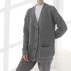 Primavera otoño invierno casual abrigo de punto lana larga cardigan gruesa chaqueta cálida 211103