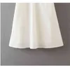 beauty Casual Style White Mini Dress Women Holiday Ruffles Bow Ladies es Summer Deep V-neck Sexy Cotton 210514
