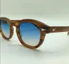 Großhandel maßgeschneiderte Fashion Lemtosh Johnny Depp Style Sonnenbrille hochwertige Vintage Round Gläses Blau-Brown-Objektive mit Box Gehäuse