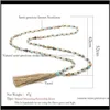 Halsketten Anhänger Schmuck Drop Lieferung 2021 6 mm facettierte Naturstein-Laternenperlen getrennte Perlen geknotete Perlenkette Meditation Yog