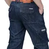 Vomint Mens Jeans Cargo Denim Pants Regular Loose Fit Multi Pockets Classic Washed Military Wear Big Size 38 40 42 V7A1J012 211008