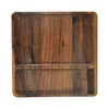 Vierkante natuurlijke houten rollende lade huishouden roken accessoires met groove draagbare tabak rol trays sigarettendiameter 190 mm