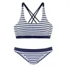 Sexy Striped Beach Bikinis Set Women Swimwear Push Up Swimsuit Female Bathing Suits Bikini Girls Pool Swimming Suit 210712