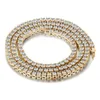 New Trendy 3MM 4MM Male Hip Hop Gold Plated Alloy Cuban Link Chains Rhinestones Tennis Chain Necklace