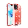 For iPhone 12 PRO MAX Phone Cases 3 in 1 TPU PC bling Star Glitter Water Liquid Crystal Robot Cover B