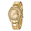 Horloges Rose Goud Rhinestone Womens Horloges voor Hanger Rvs Golden Sliver Clock Women Montre Femme Marque Luxe Groothandel * A
