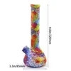 Hookahs 8" Silicone Beaker Bong Portable Water transfer printing Pipes Oil Rigs Unbreakable Smoking Concentrate Pipe